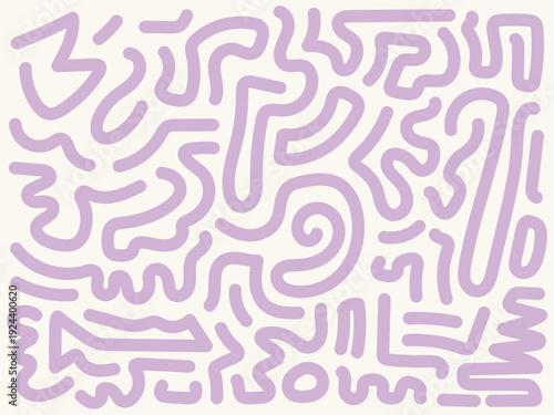 Pastel Minimalist abstract line art pattern Free Vector