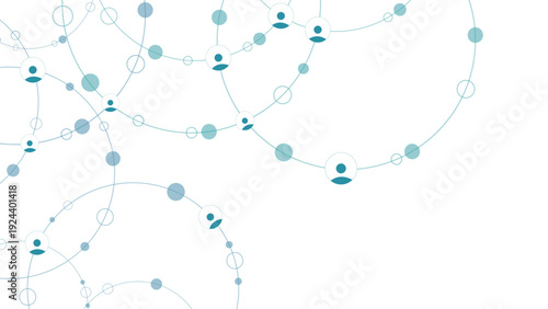 Abstract network of interconnected nodes and pathways in a digital space Vector illustration.