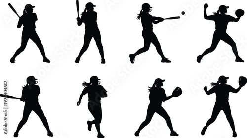 Set of black silhouettes featuring various ocean animals, coral reef elements, and marine life isolated on white background for design