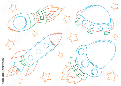 Set of cute illustration. Perfect for kids designs, posters, stickers