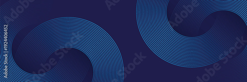 Abstract blue background with blue glowing diagonal geometric lines. Modern shiny blue rounded rectangle lines pattern. Minimalist graphic design. Futuristic technology concept