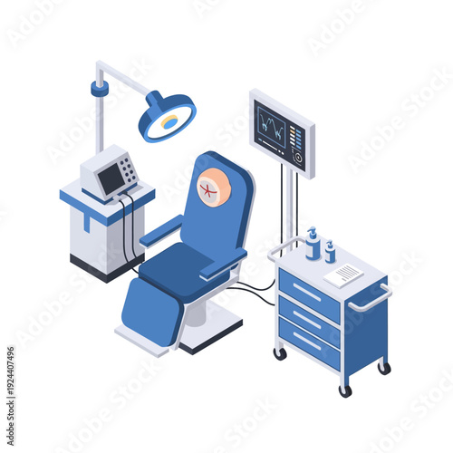 Modern Dental Examination Room Equipment Set.