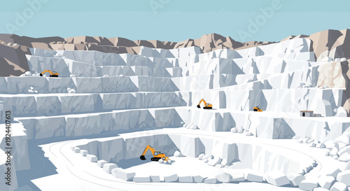 Stunning white travertine terraces cascade under a clear blue sky in a thermal landscape.