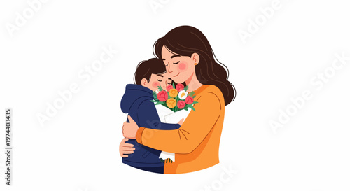 Mother Holding Baby Close.