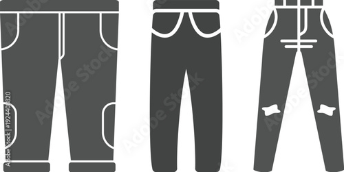 Pent icon vector, pant cloth icon silhouette vector illustration - high quality isolated sign symbol black style vector icons. Ski Trousers icon design with white background stock illustration.