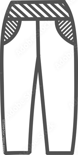 Pent icon vector Pattern Pent Garments Outline Icon. clothes icon short and clothing, Pent icon vector Pent outline vector icon which can easily edit Pent outline vector icon which can easily edit.