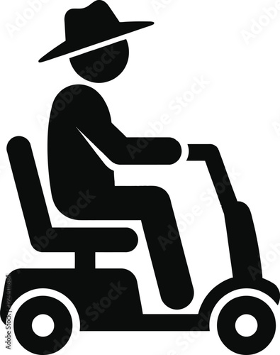 Mobility scooter icon for senior transportation and accessibility concept