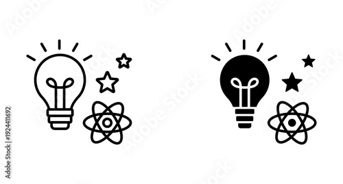 Innovation icon set with style outline and solid. vector simple elements.