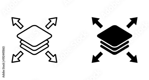 Scalability icon set with style outline and solid. vector simple elements.