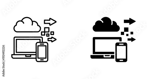 Digital Shift icon set with style outline and solid. vector simple elements.