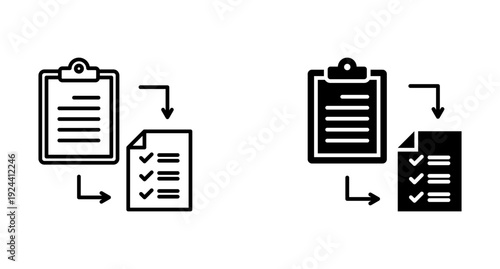 Process Change icon set with style outline and solid. vector simple elements.