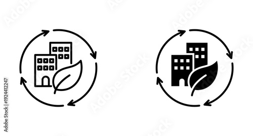 Business Renewal icon set with style outline and solid. vector simple elements.