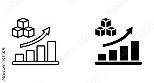 Growth Transformation icon set with style outline and solid. vector simple elements.