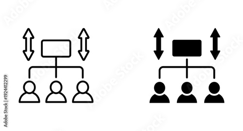 Organizational Change icon set with style outline and solid. vector simple elements.