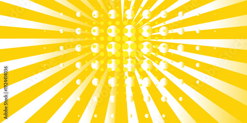 MobileYellow abstract background with light of sunburst. yellow starburst with halftone. sun ray retro background with flash