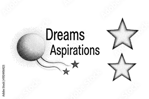 Dreams and Aspirations: A Stippled Journey Towards Success and Achievement