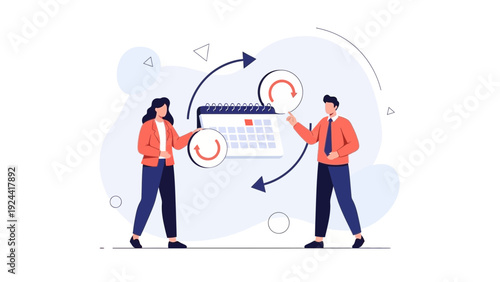 Business Planning and Scheduling Concept Illustration