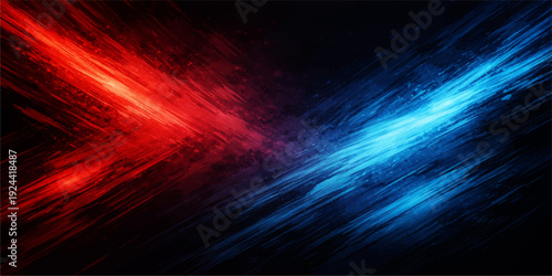 A dynamic motion design featuring a dark space backdrop with red fire flames and blue energy waves glowing through fractal smoke art