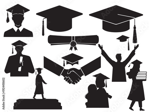 Editable Graduate Silhouette Vector File