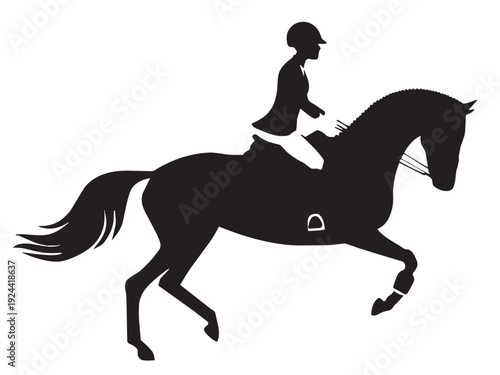 Editable Horse Rider Silhouette Vector File