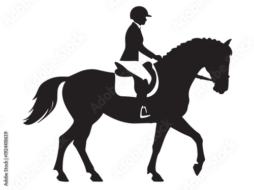 Editable Horse Rider Silhouette Vector File