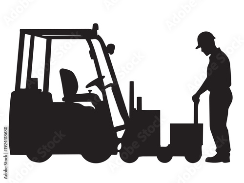 Editable Warehouse Packing Worker Silhouette Vector File