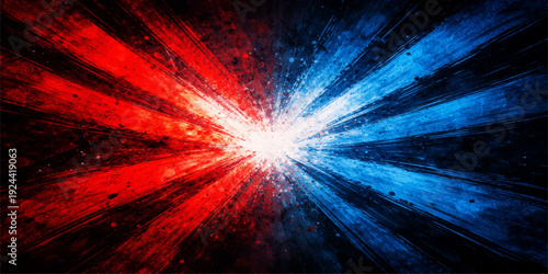 A bright red abstract explosion with glowing rays of light and fractal fire textures creates a cosmic star motion pattern for an energetic space art wallpaper design