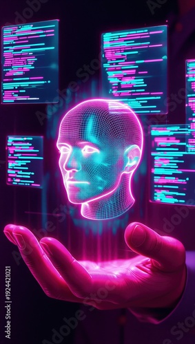 AI agent driven software development. Automated solution for program design and generation. Programmer using AI to generate application code.