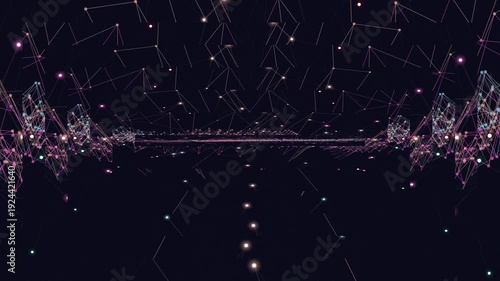 Wallpaper Mural Abstract digital network background with glowing lines and connected dots Torontodigital.ca