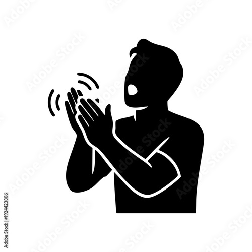 Football fan clapping hands