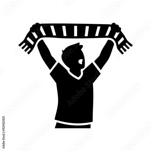 Football fan waving a scarf