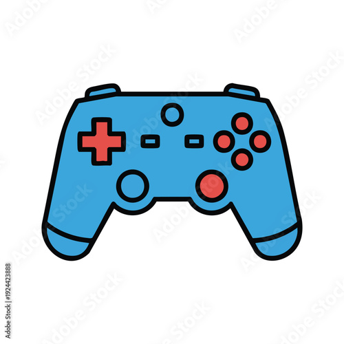 Game controller icon in blue and red colors