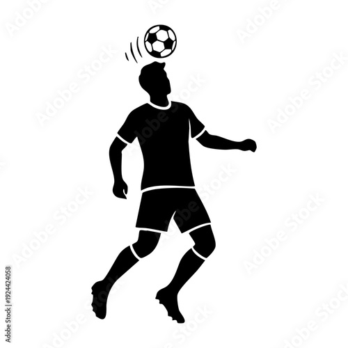 Soccer player heading the ball