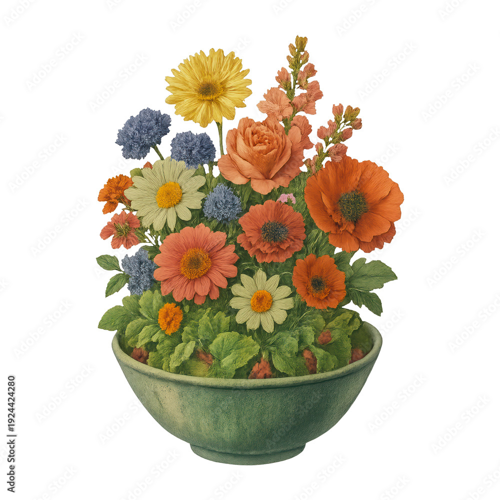 Obraz premium PNG Vibrant floral bouquet illustration