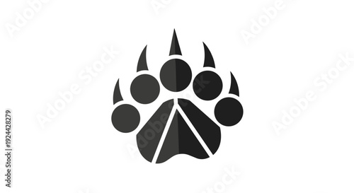 Stylized Bear Paw Print Logo Icon
