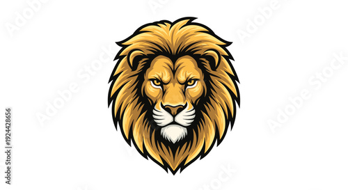 Majestic Lion Head With Golden Mane