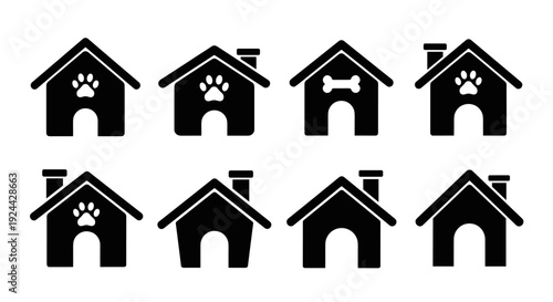 Set of Dog House Icons