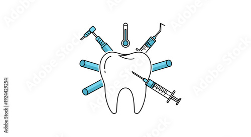 Dental Tools And Tooth Icon
