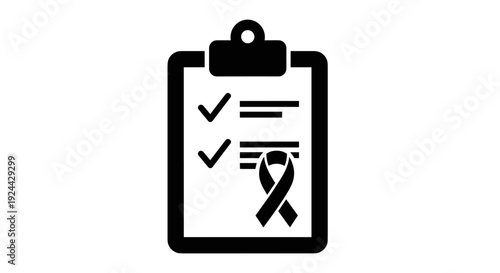 Clipboard With Checklist And Awareness Ribbon