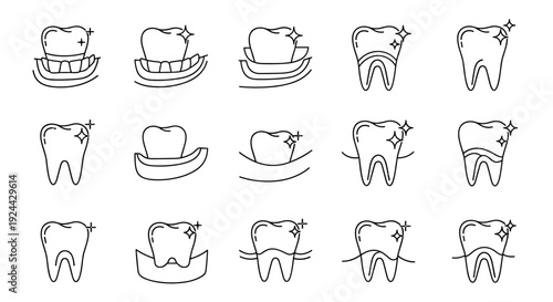 Dental Care Icons Healthy Teeth and Gums