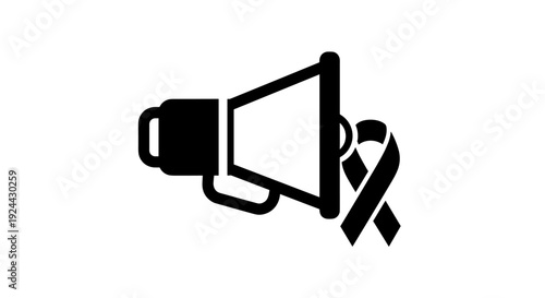 Megaphone With Black Ribbon