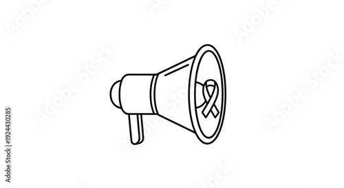 Megaphone With Awareness Ribbon Icon