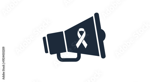 Megaphone With Awareness Ribbon Icon