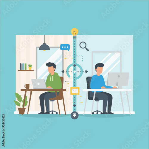 Concept of remote work and global connectivity