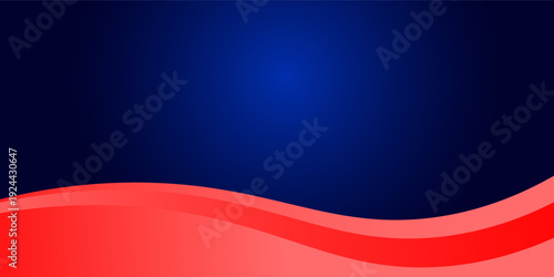 Abstract Blue Background with Red Gradient Wave Footer Design. vector illustration