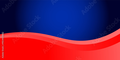 Abstract Blue Background with Red Gradient Wave Footer Design. vector illustration