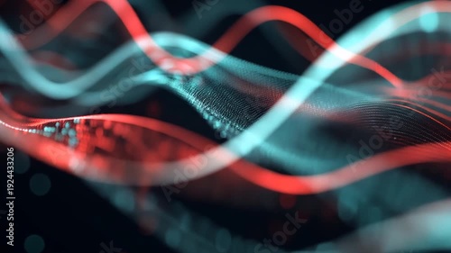 neon wave data visualization