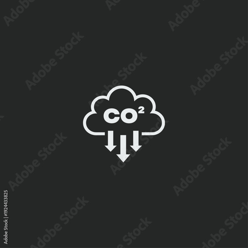 Carbon dioxide CO2 logo icon flat vector design