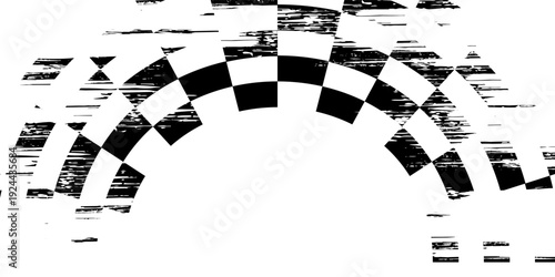 Racing flag grunge design of vector car race sport, auto rally and motocross.