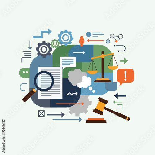 Law Legal Justice Court Symbols Icons.